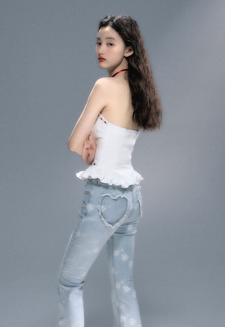 High Waist Slim Fit Bootcut Jeans