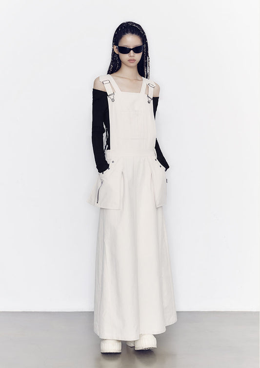 Pragmatism Off-White Suspenders Dresses