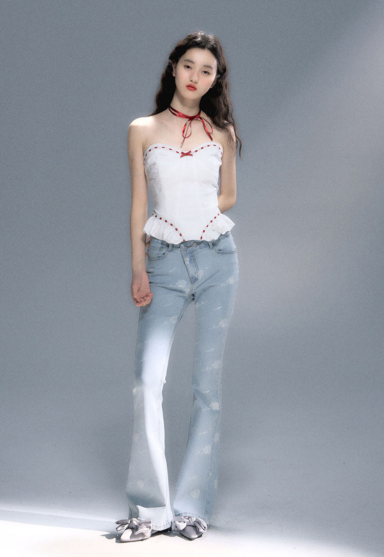 High Waist Slim Fit Bootcut Jeans